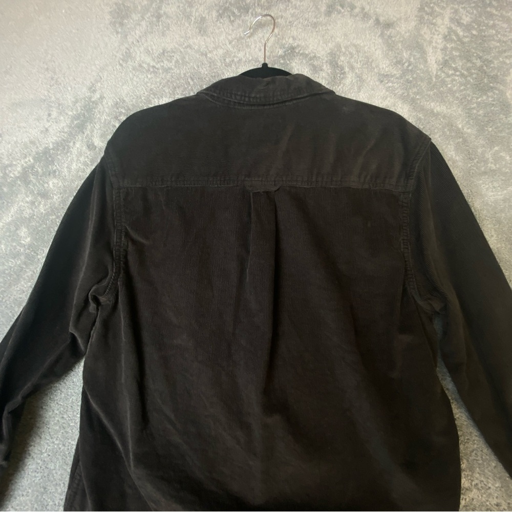 Roots Men’s 100% Cotton Black Corduroy Button Down Shirt Size Medium Classic - Picture 13 of 16